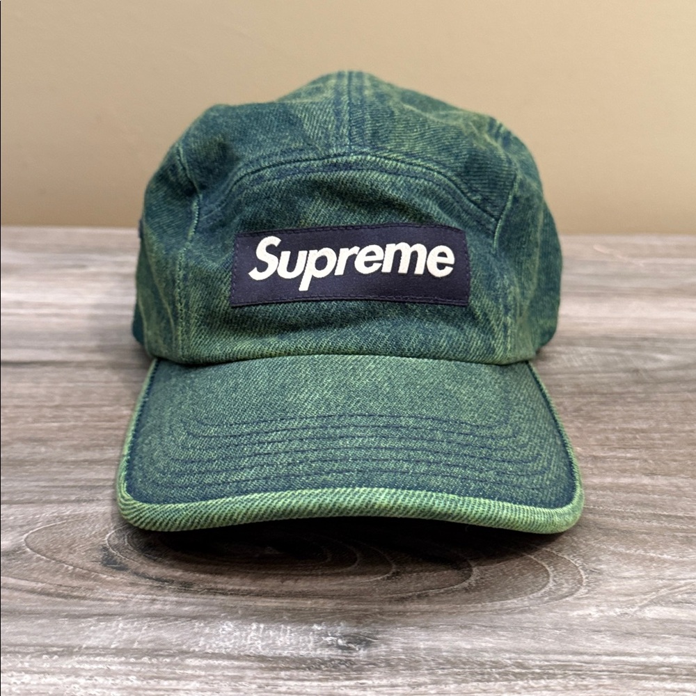 Supreme Denim Camp Cap SS23 Overdyed Green Hat